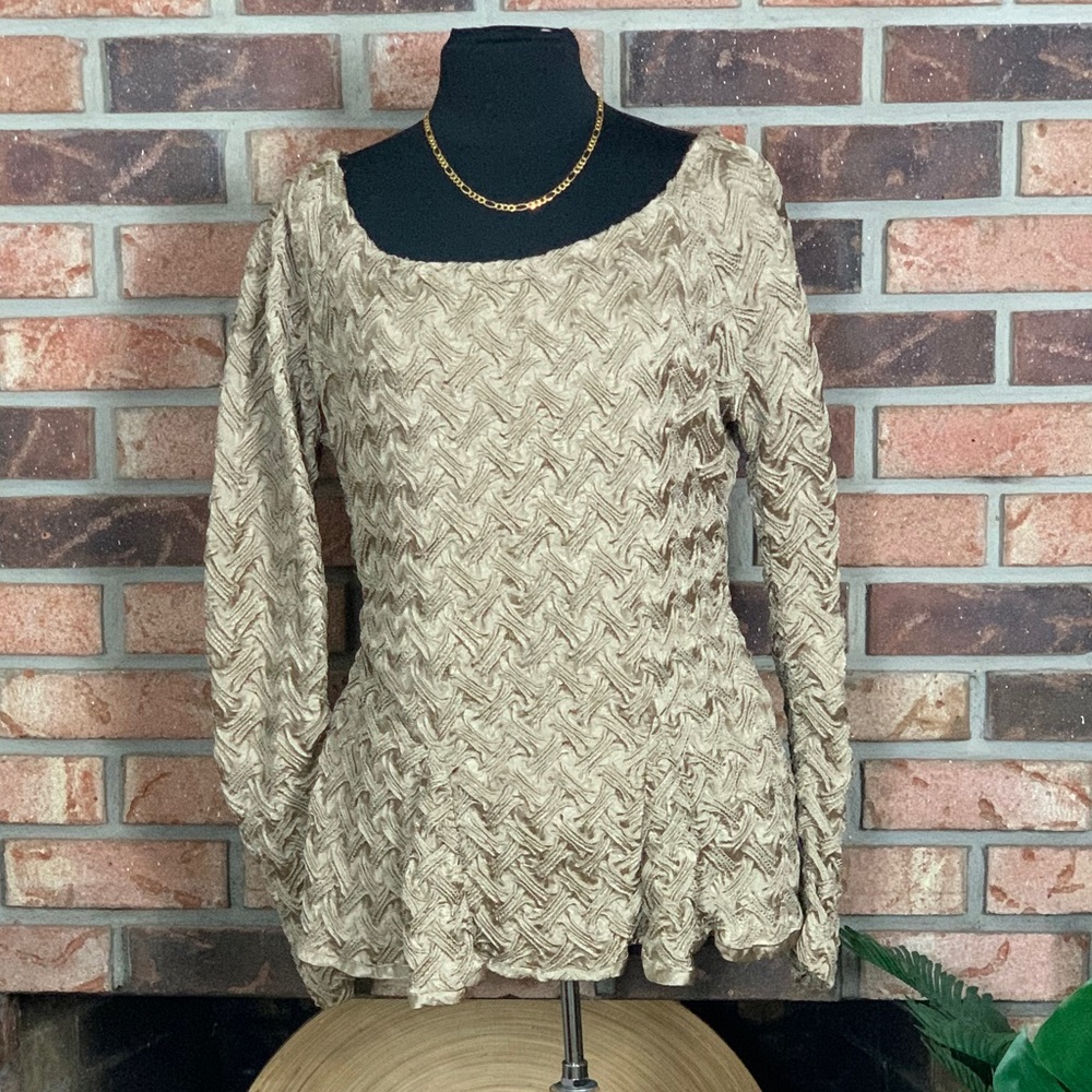 Jeanne Marc Collection Crinkle Gold Top